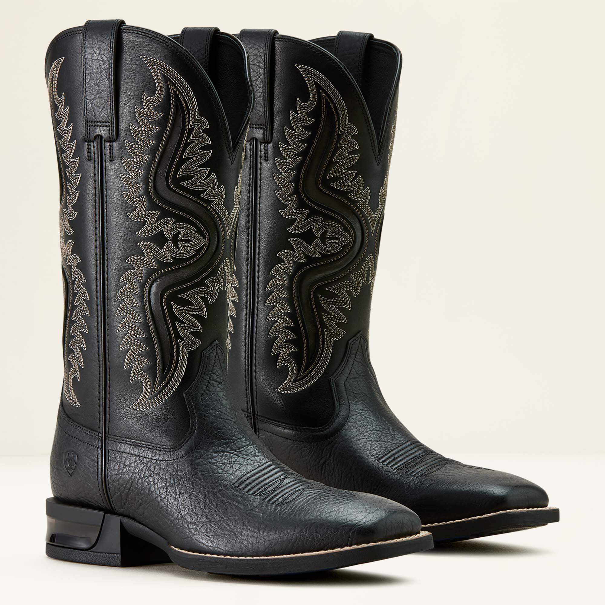 Captivate Wide Square Toe Cowboy Boot Men - BLACK OUT/SUPPLE BLACK