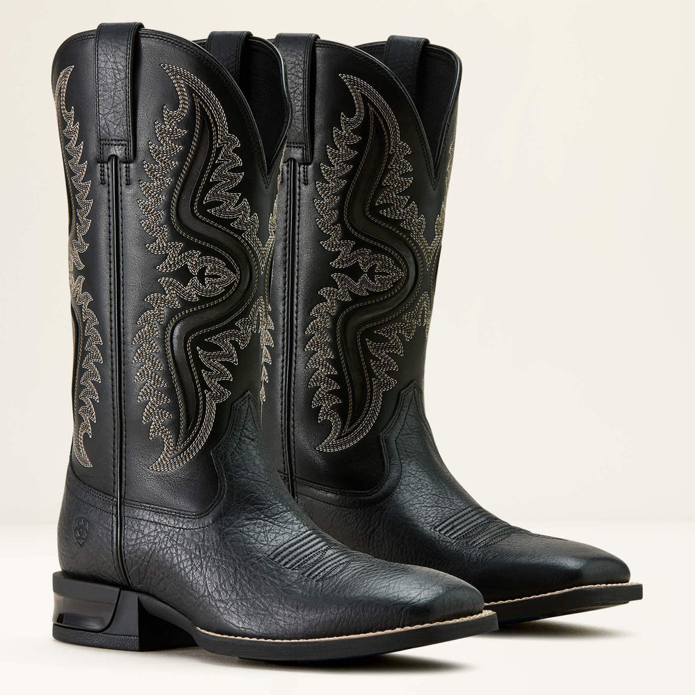 Captivate Wide Square Toe Cowboy Boot Men - BLACK OUT/SUPPLE BLACK