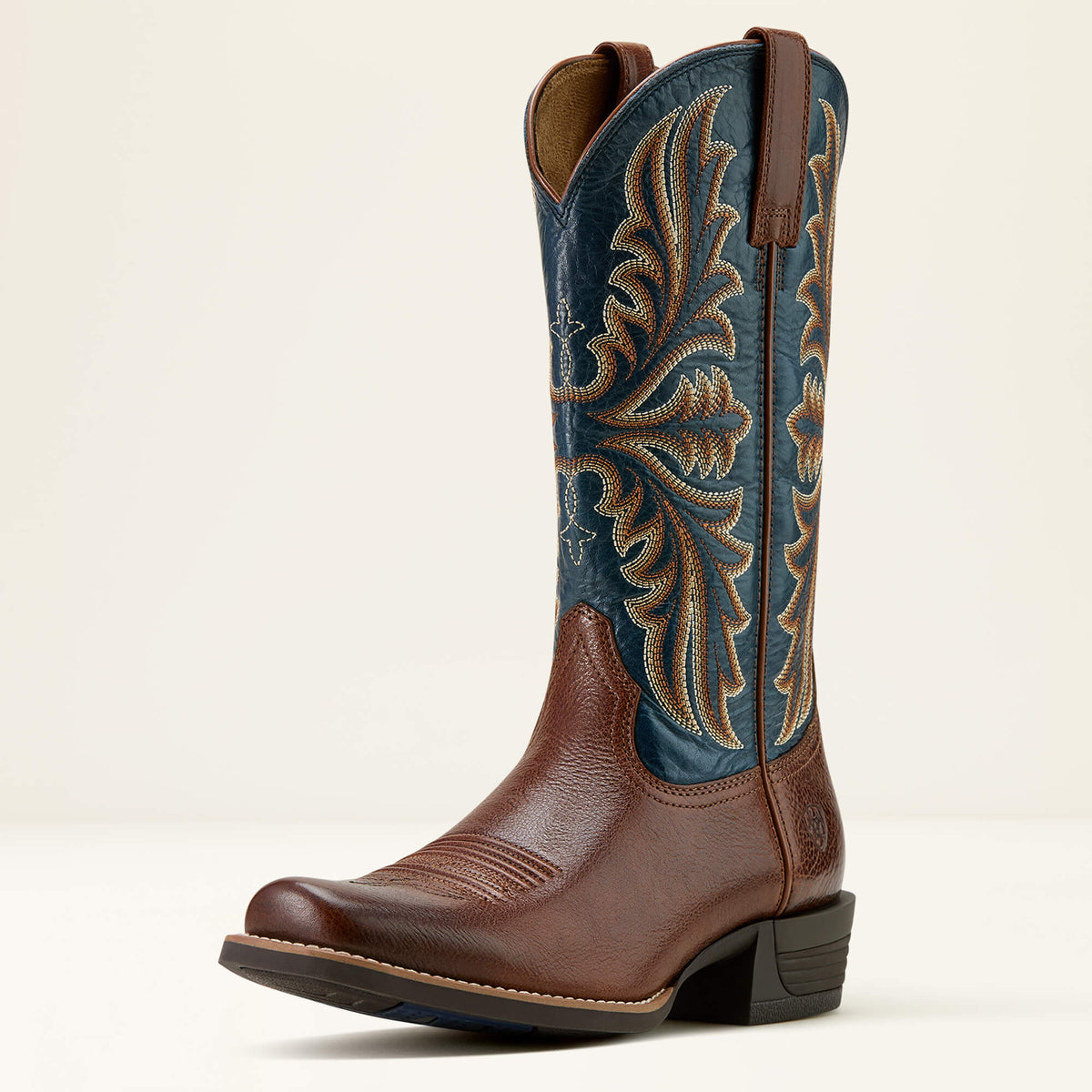 Hustler Cowboy Boot Men - BEASTY BROWN/PACIFIC BLUE