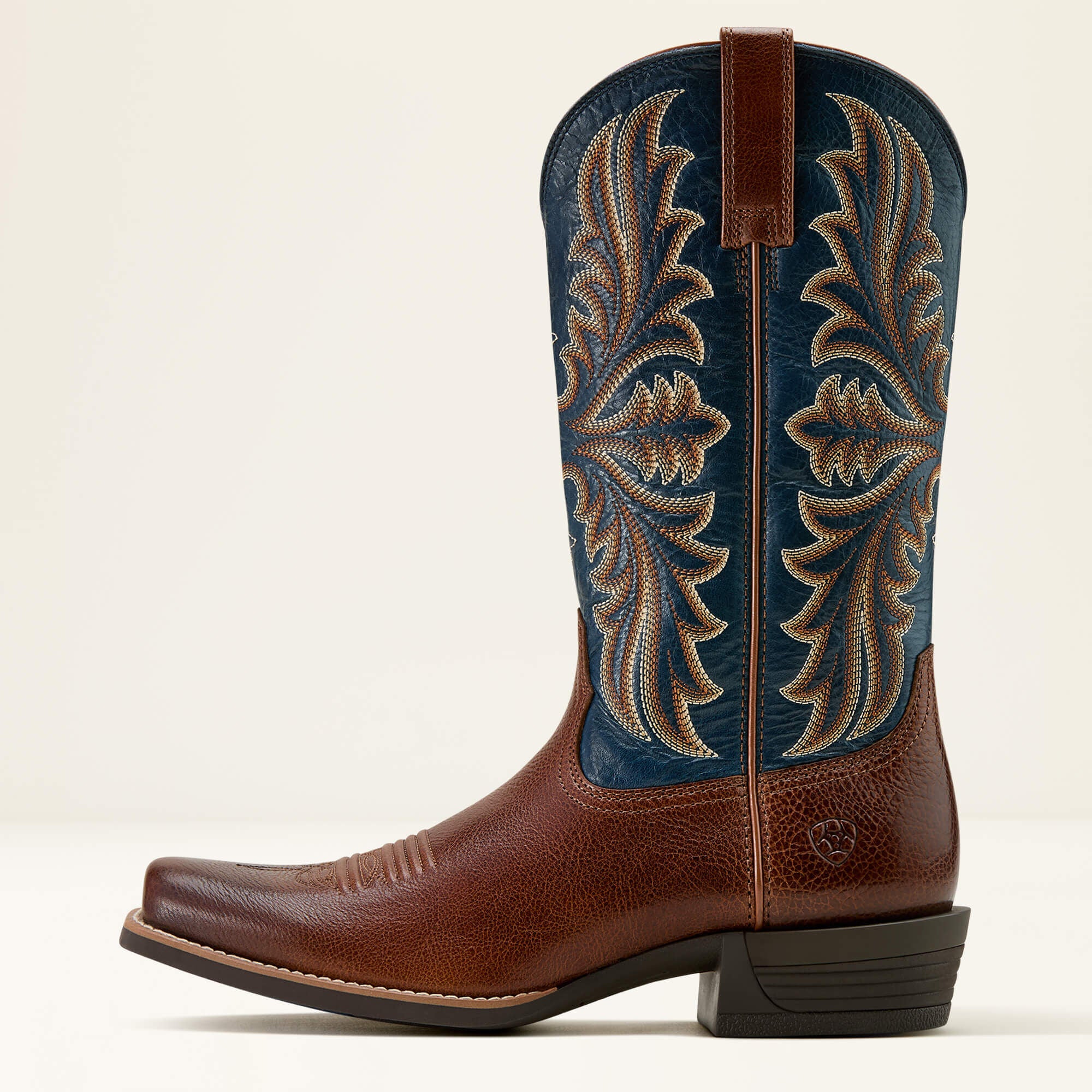 Hustler Cowboy Boot Men - BEASTY BROWN/PACIFIC BLUE