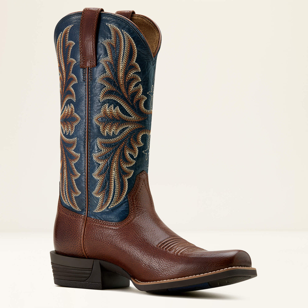 Hustler Cowboy Boot Men - BEASTY BROWN/PACIFIC BLUE