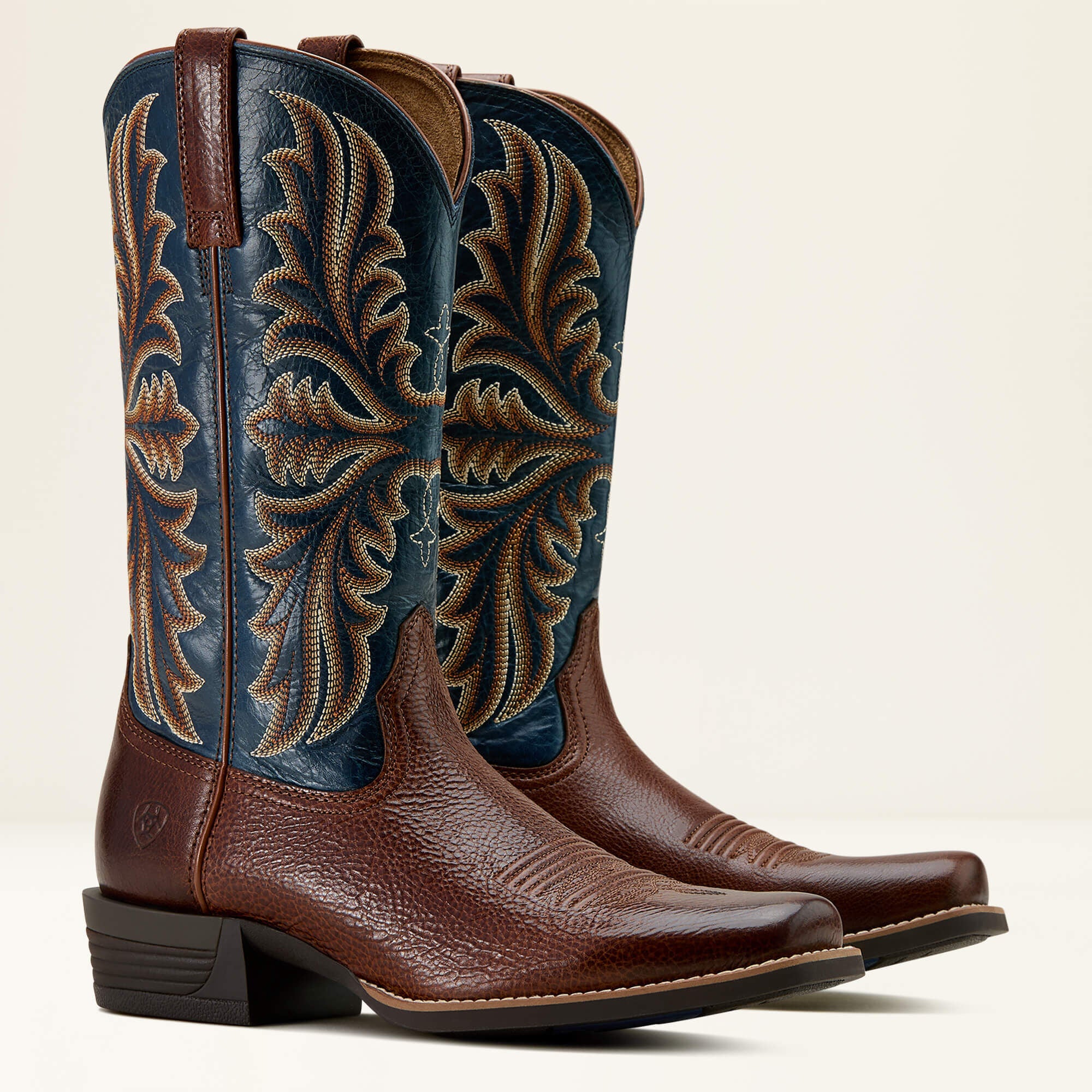 Hustler Cowboy Boot Men - BEASTY BROWN/PACIFIC BLUE