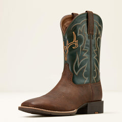 Sport Outdoor Cowboy Boot Men - BROWN OILED ROWDY/TACK GREEN