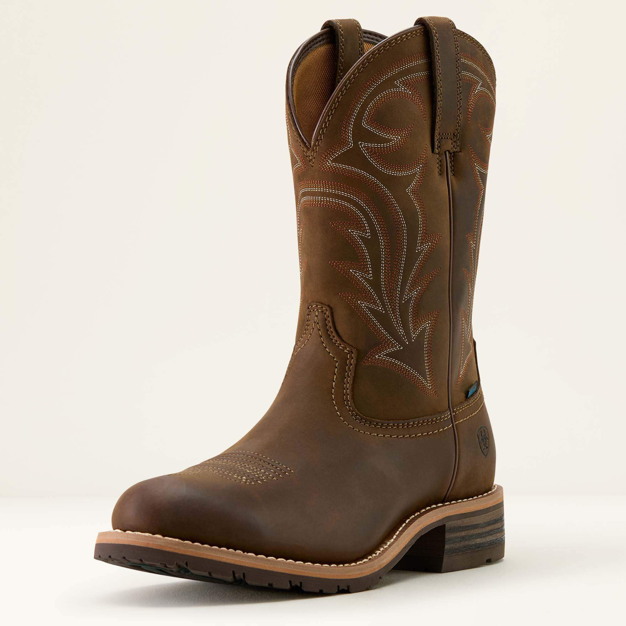 Hybrid Rancher Waterproof U Toe Cowboy Boot Men - DISTRESSED BROWN