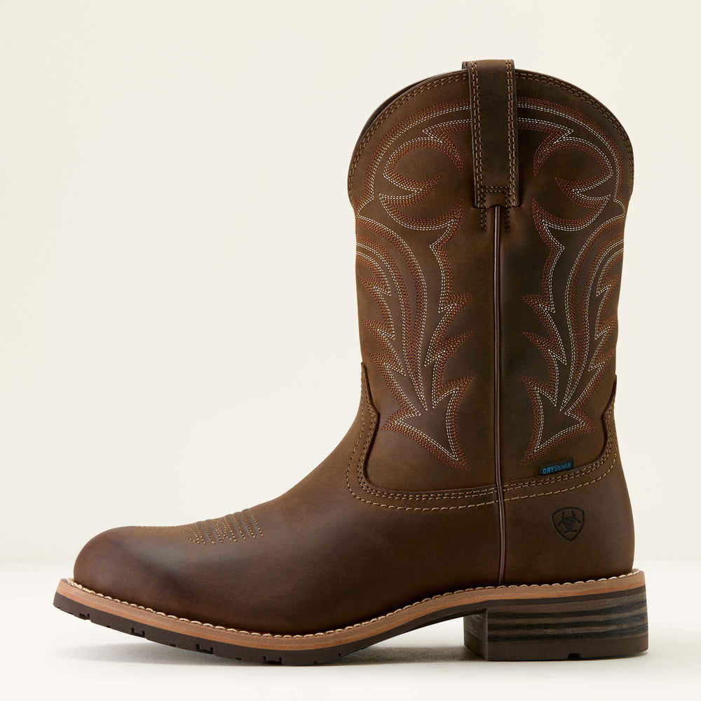 Hybrid Rancher Waterproof U Toe Cowboy Boot Men - DISTRESSED BROWN