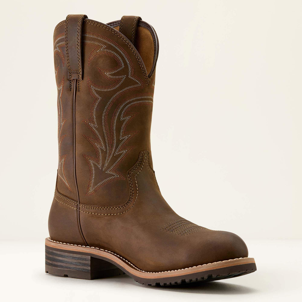 Hybrid Rancher Waterproof U Toe Cowboy Boot Men - DISTRESSED BROWN
