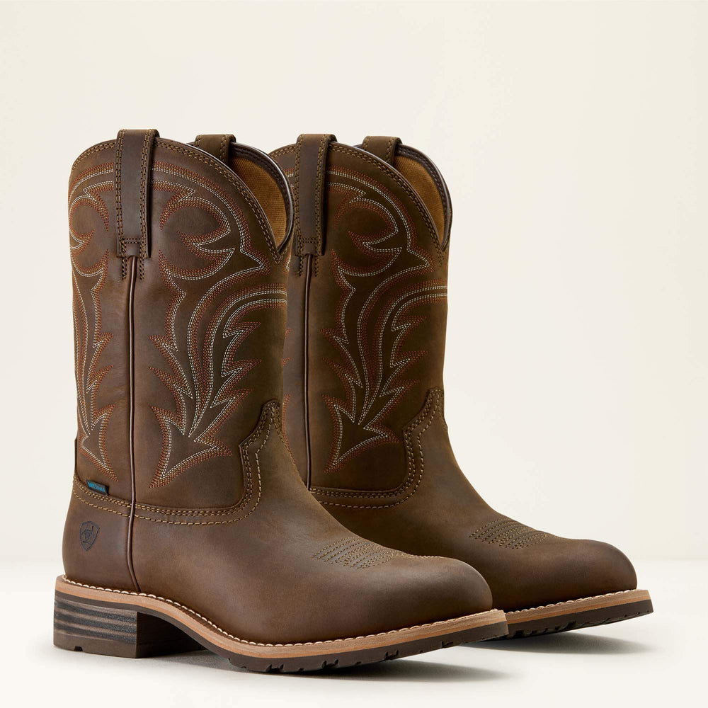 Hybrid Rancher Waterproof U Toe Cowboy Boot Men - DISTRESSED BROWN