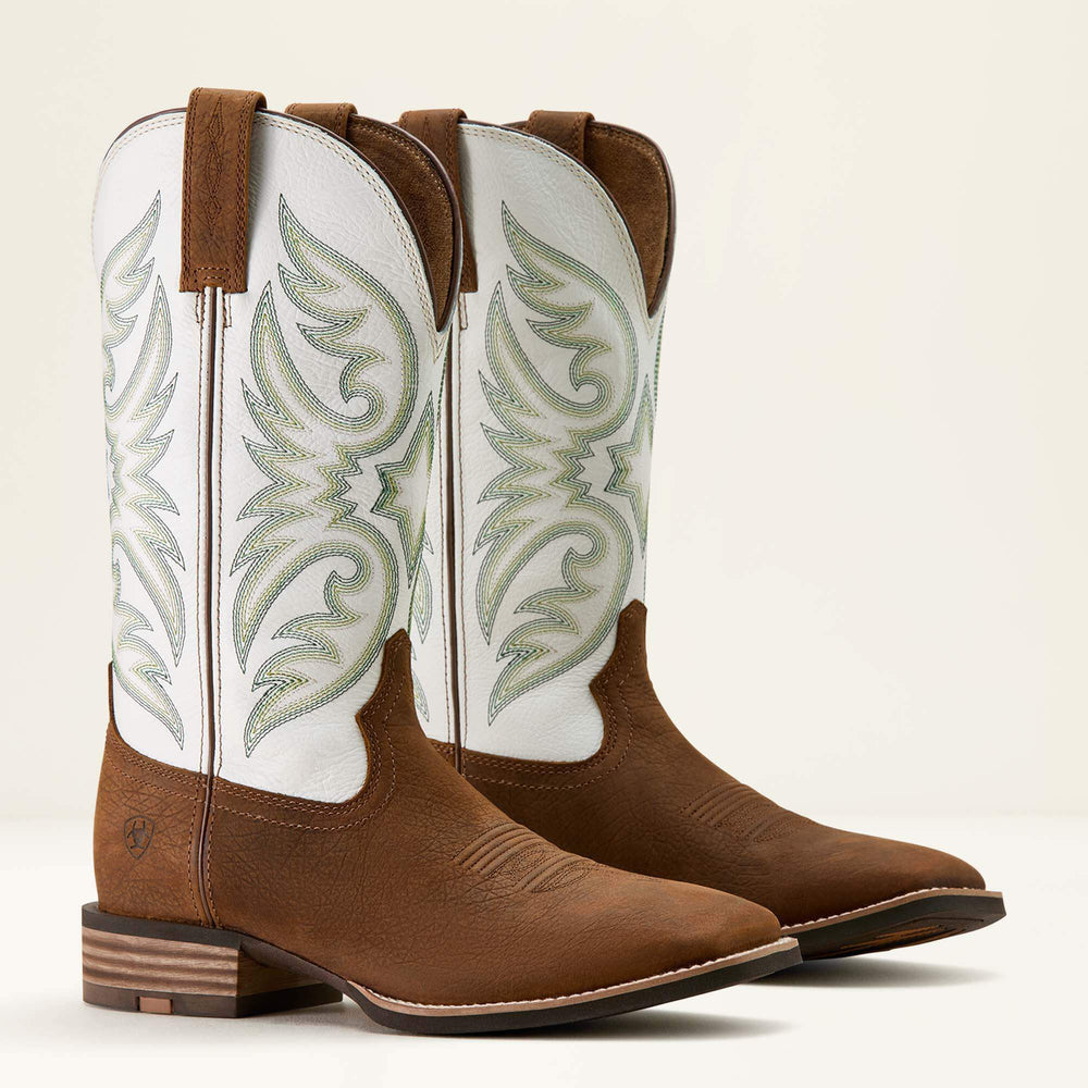 Ricochet Wide Square Toe Cowboy Boot Men - MUSTANG BROWN/SMOKEY CREAM