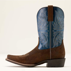 Sport Narrow Cutter Toe Cowboy Boot Men - AGED SMOKEHOUSE ROUGHOUT/MIDNIGHT BLUE