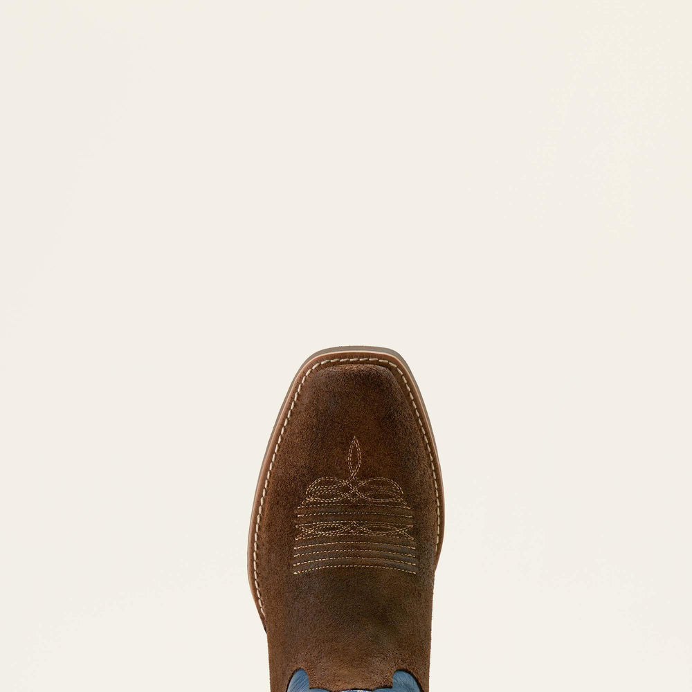 Sport Narrow Cutter Toe Cowboy Boot Men - AGED SMOKEHOUSE ROUGHOUT/MIDNIGHT BLUE