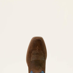 Sport Narrow Cutter Toe Cowboy Boot Men - AGED SMOKEHOUSE ROUGHOUT/MIDNIGHT BLUE