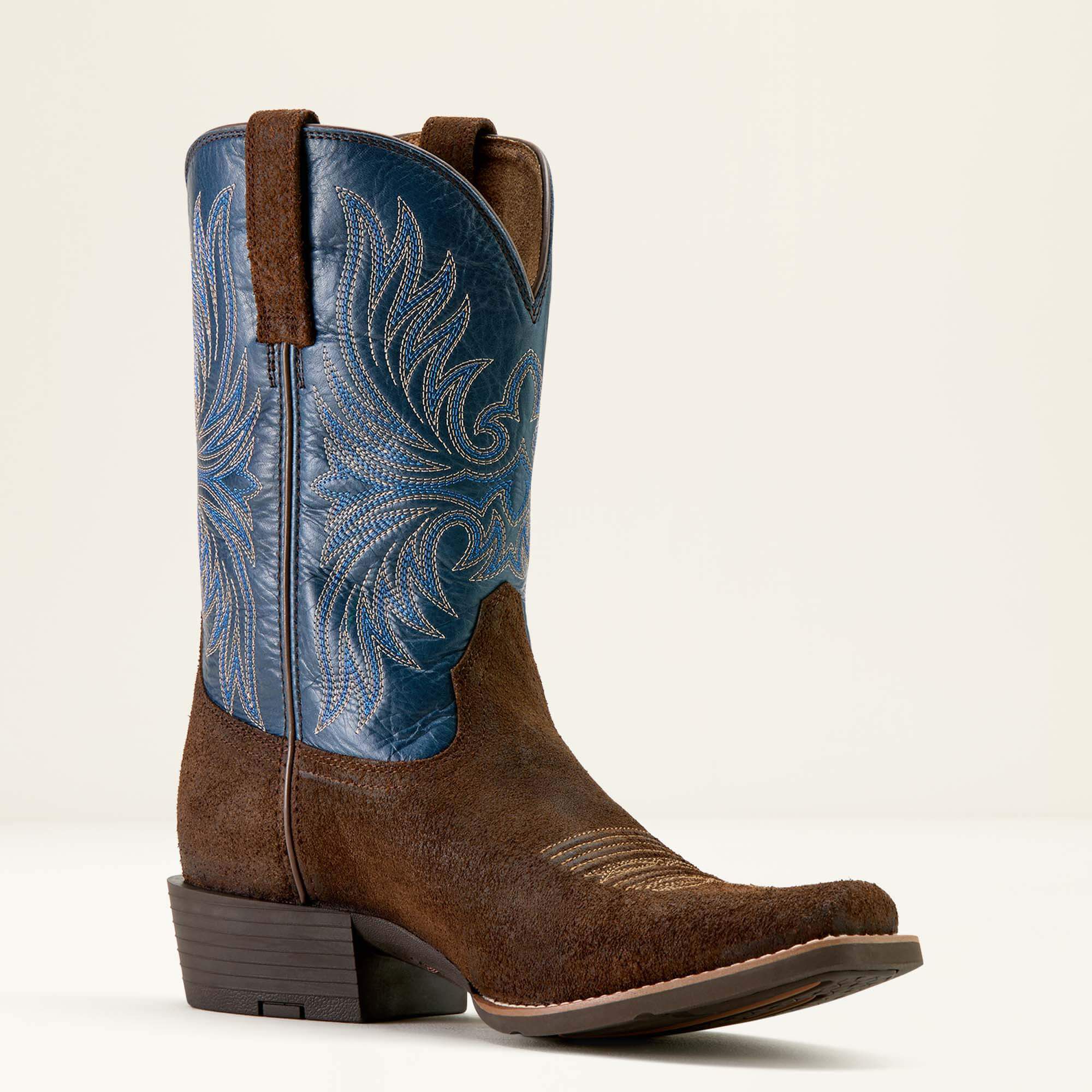 Sport Narrow Cutter Toe Cowboy Boot Men - AGED SMOKEHOUSE ROUGHOUT/MIDNIGHT BLUE