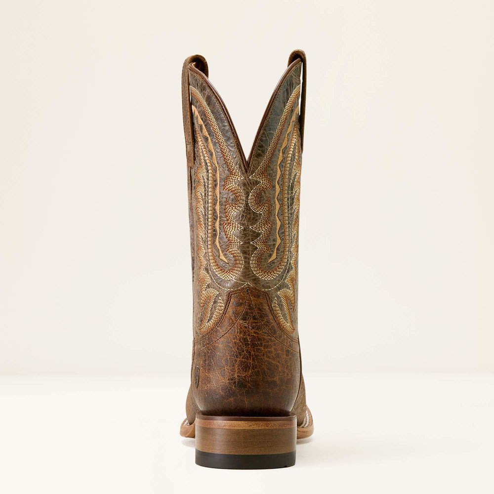 Rock Ridge Wide Square Toe Western Boot Men - SADDLE BROWN BISON/NUTSHELL TAN