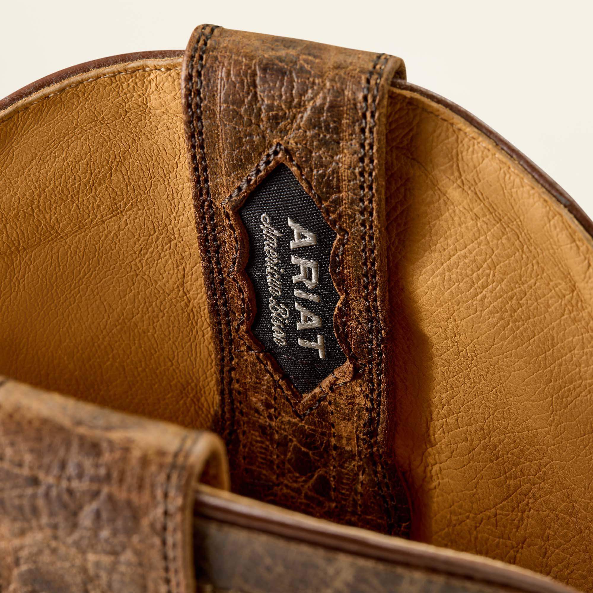 Rock Ridge Wide Square Toe Western Boot Men - SADDLE BROWN BISON/NUTSHELL TAN
