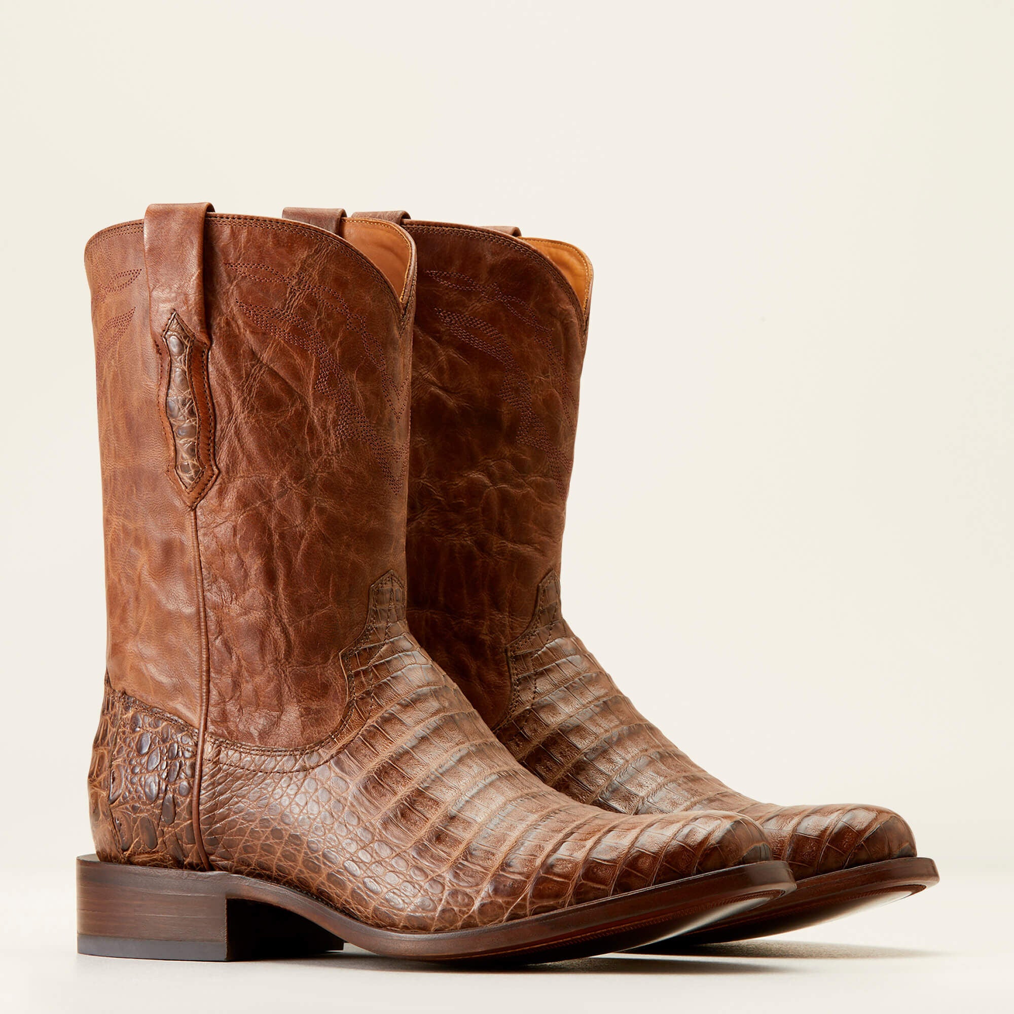 Bench Made Clanton Western Boot Men - NATURAL CAIMAN BELLY