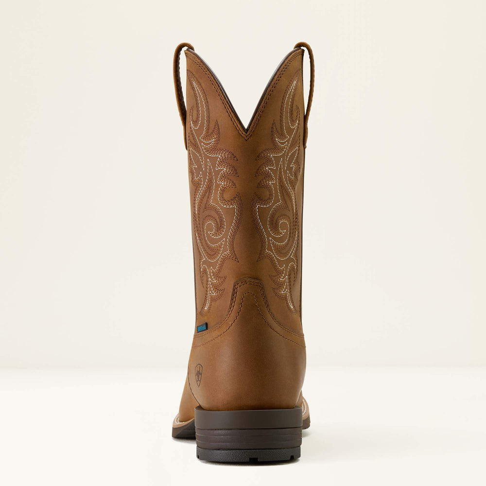 Hybrid Ranchway Waterproof Wide Square Toe Cowboy Boot Men - DISTRESSED BROWN