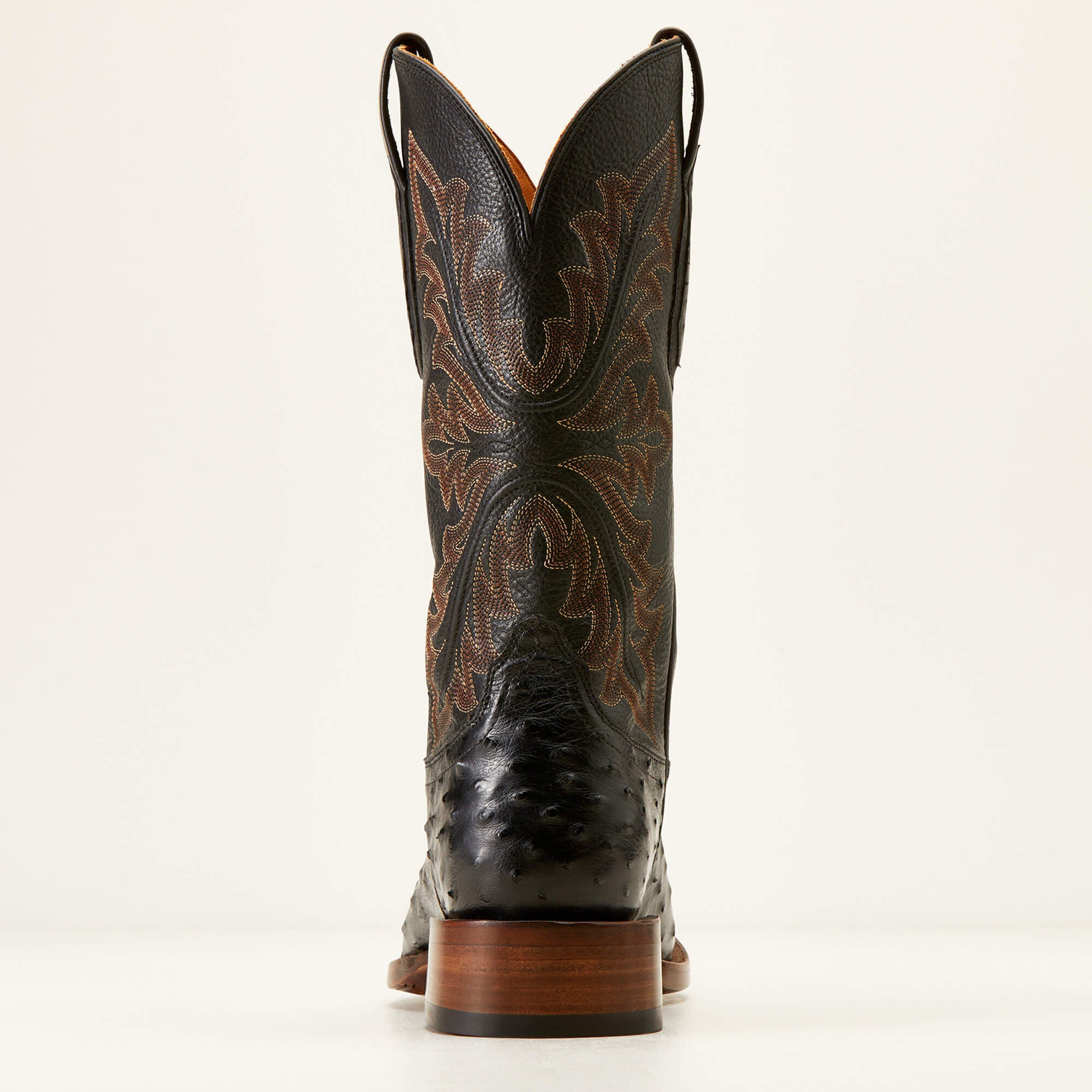 Bench Made Bassett Western Boot Men - BLACK FULL QUILL OSTRICH