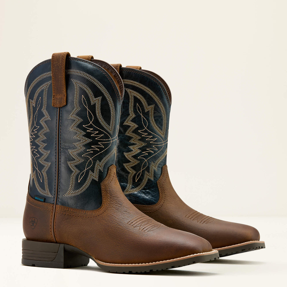 Hybrid Ranchwork Waterproof Cowboy Boot Men - TAVERN TAUPE/DARK DENIM