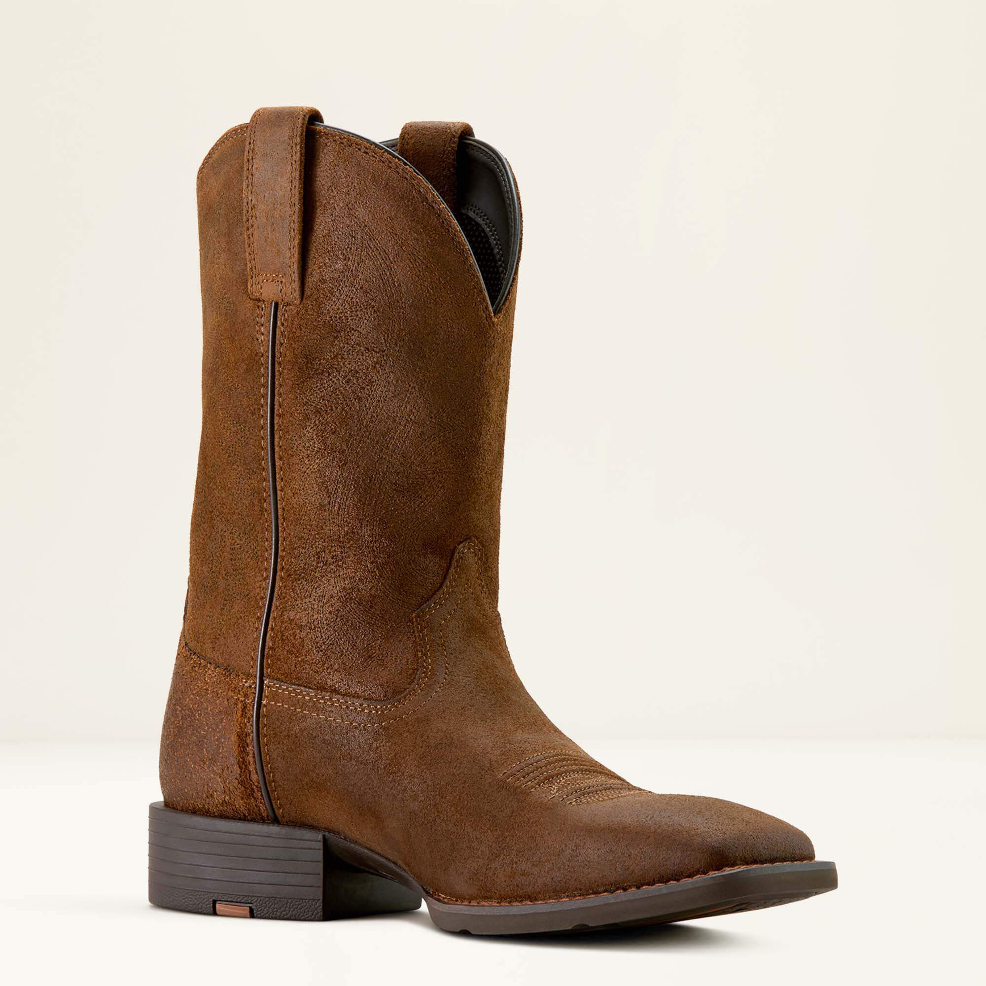 Sport Big Country Wide Square Toe Cowboy Boot Men - BROWN ROUGHOUT