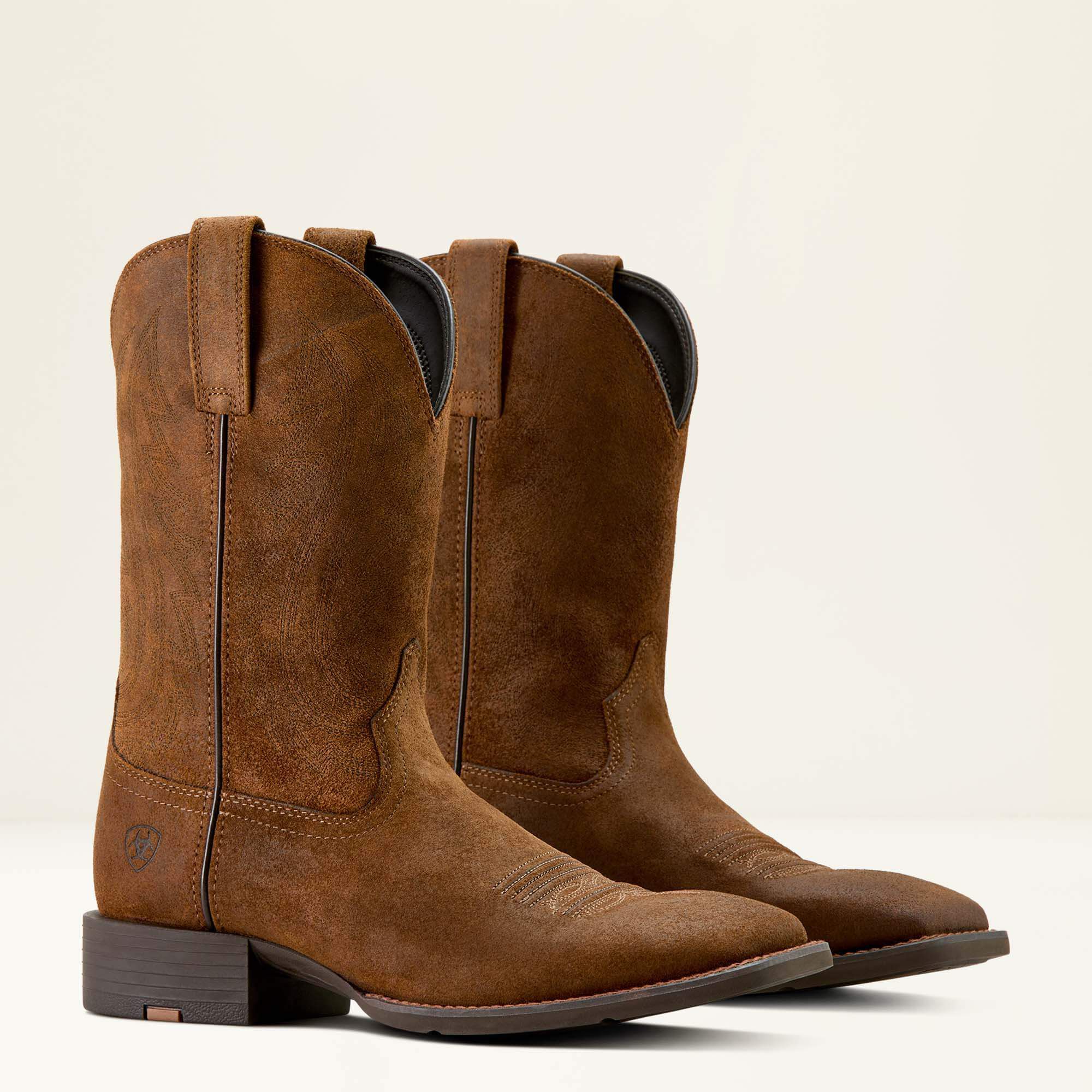 Sport Big Country Wide Square Toe Cowboy Boot Men - BROWN ROUGHOUT