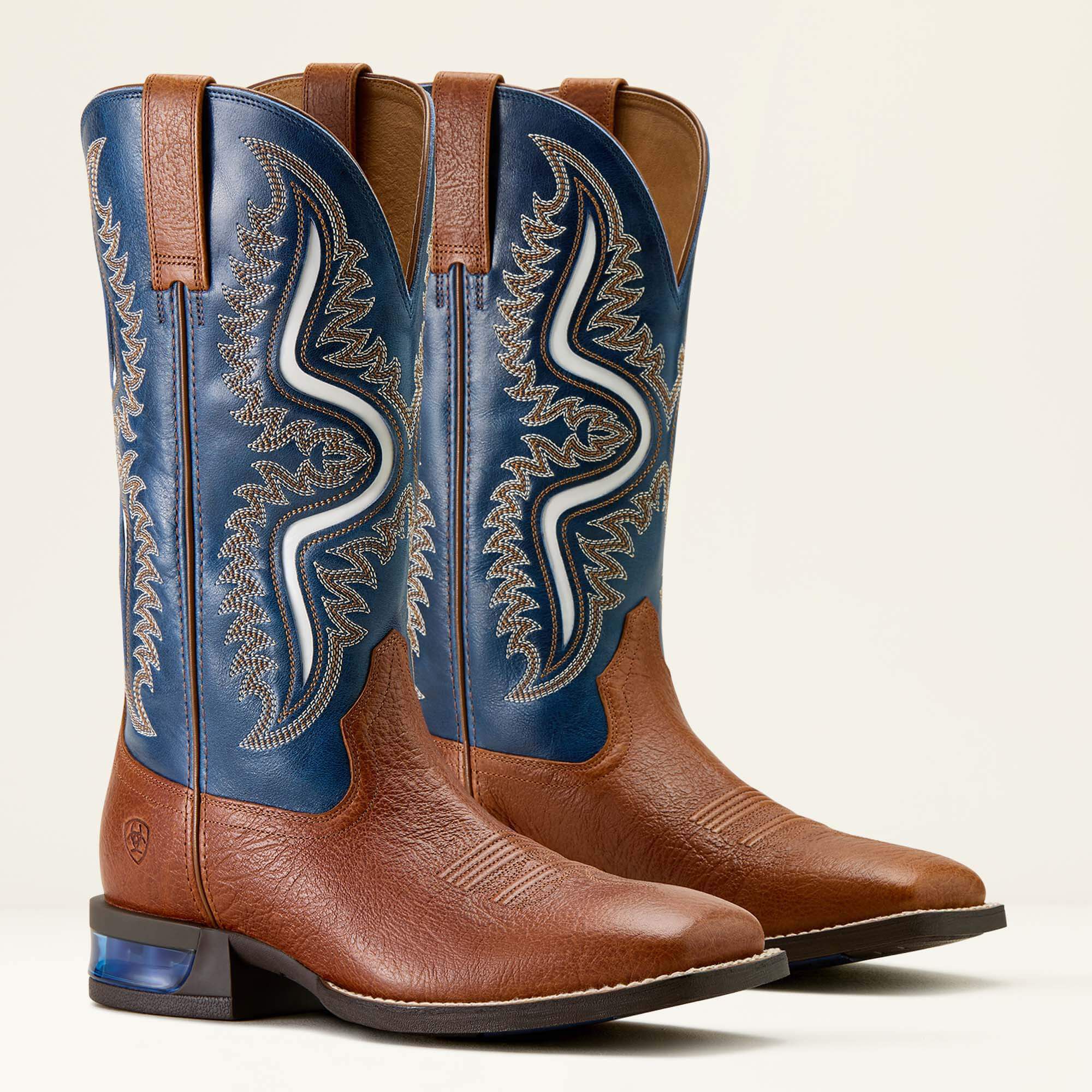 Captivate Wide Square Toe Cowboy Boot Men - RED OAK/DEEP BLUE