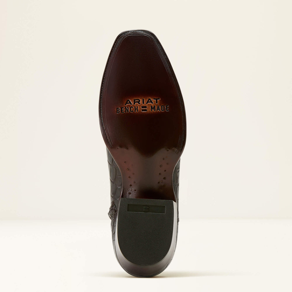 Bench Made Brewer Western Boot Men - ESPRESSO NILE CROC/DARK CHOCOLATE