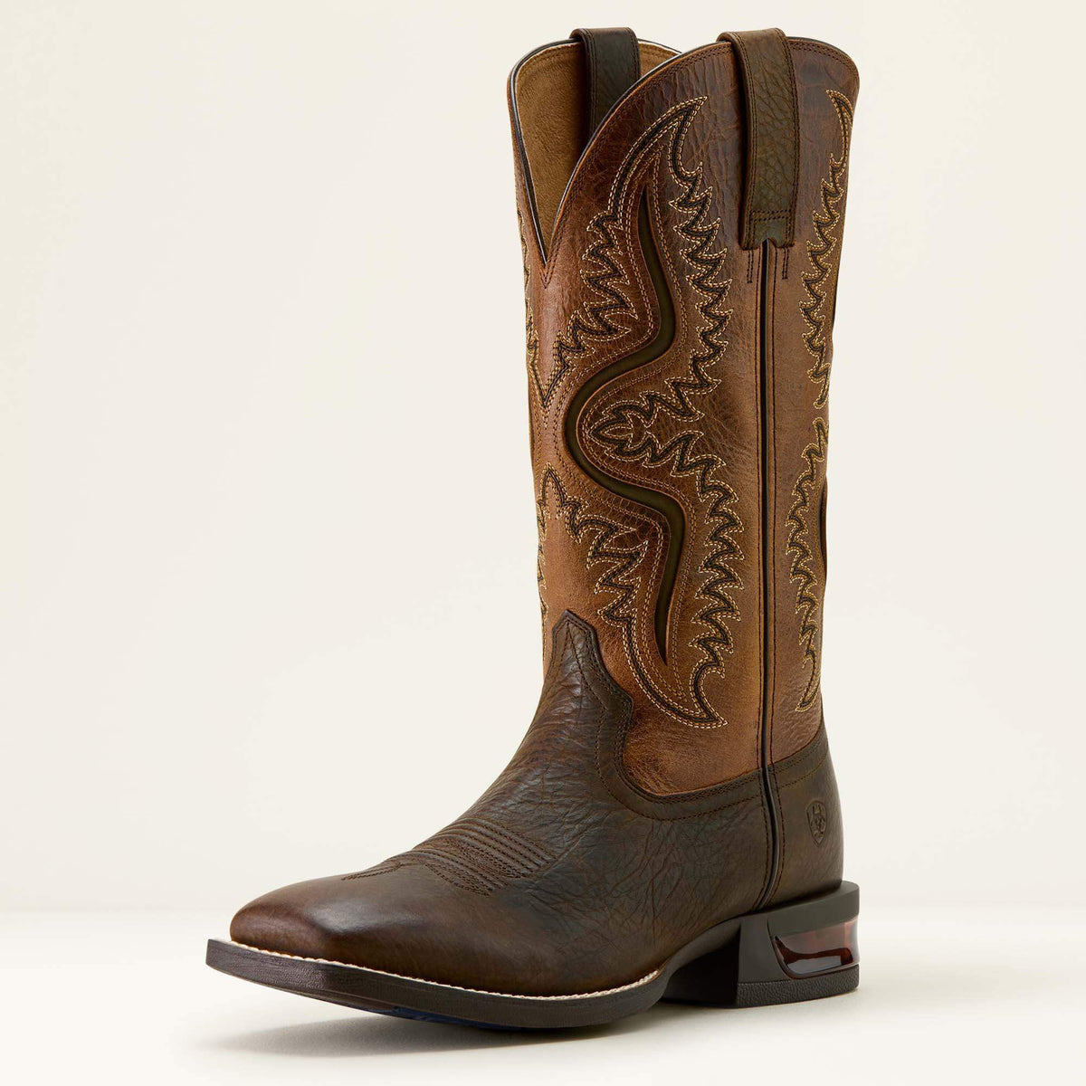 Captivate Wide Square Toe Cowboy Boot Men - DARK BROWN/PEANUT BUTTER