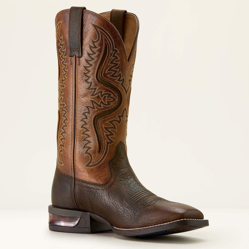 Captivate Wide Square Toe Cowboy Boot Men - DARK BROWN/PEANUT BUTTER