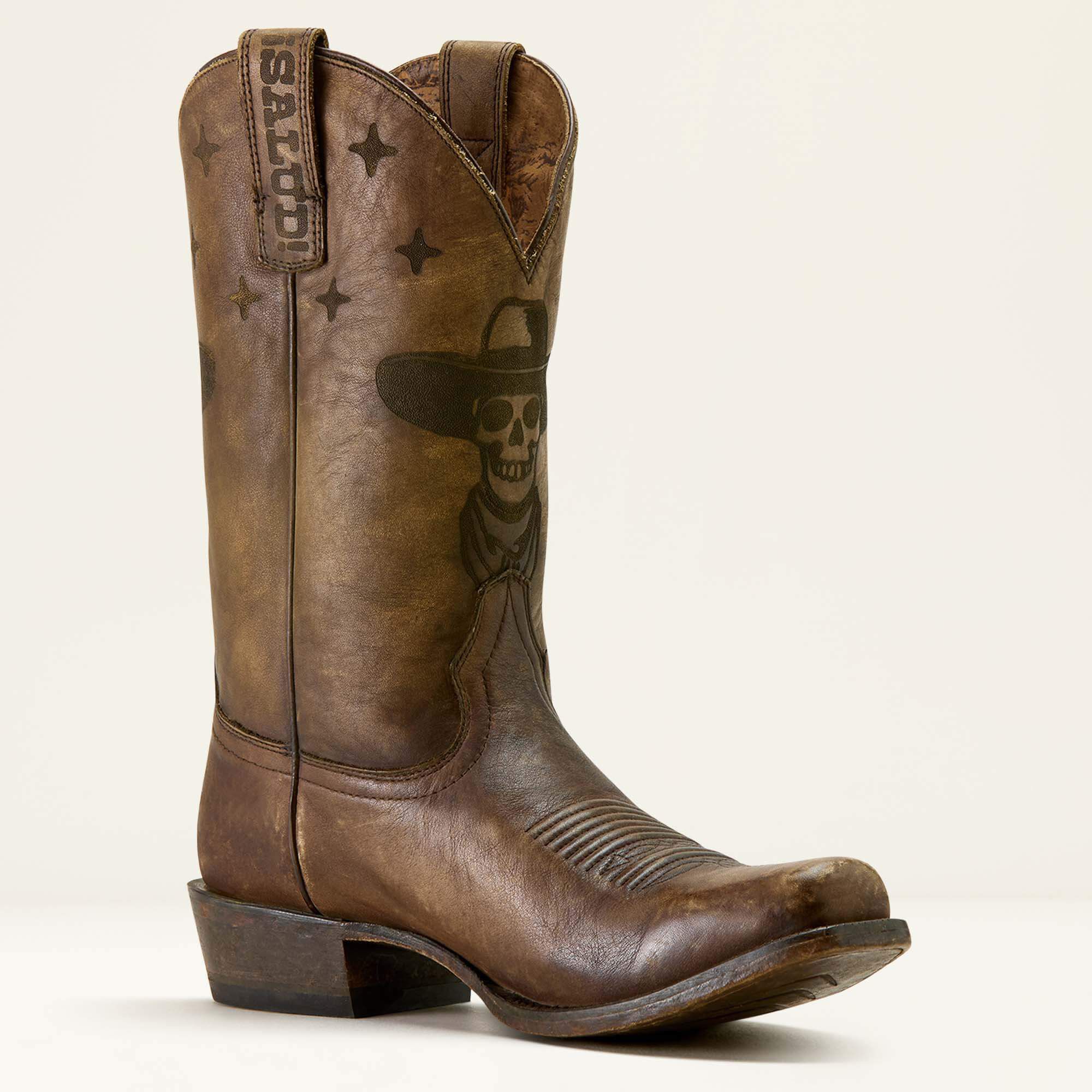 High Stepper Sendero Square Toe Western Boot Men - STONEWASHED BROWN/WHEN LIFE GIVES YOU AGAVES PRINT