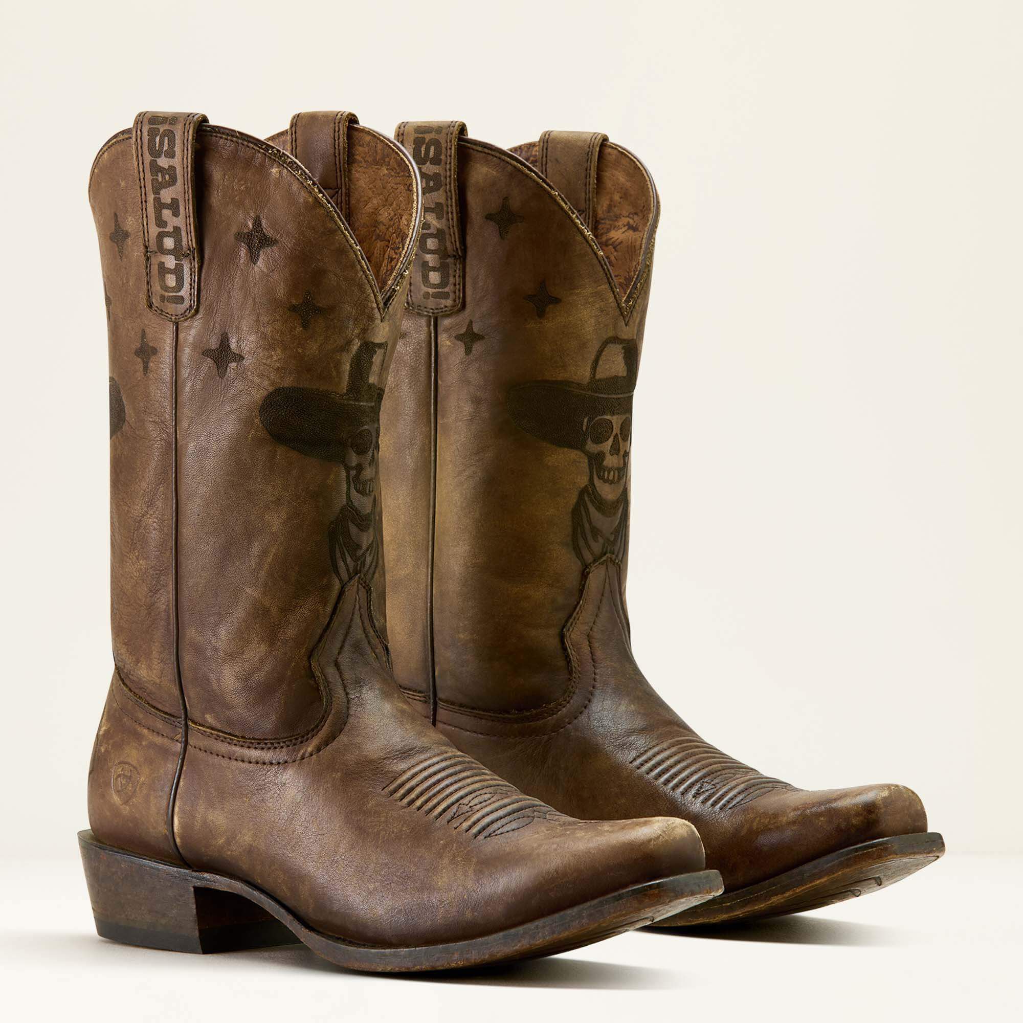 High Stepper Sendero Square Toe Western Boot Men - STONEWASHED BROWN/WHEN LIFE GIVES YOU AGAVES PRINT