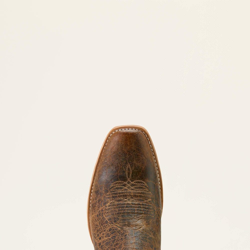Futurity Platinum Narrow Cutter Toe Cowboy Boot Men - SADDLE BROWN BISON/NUTSHELL TAN