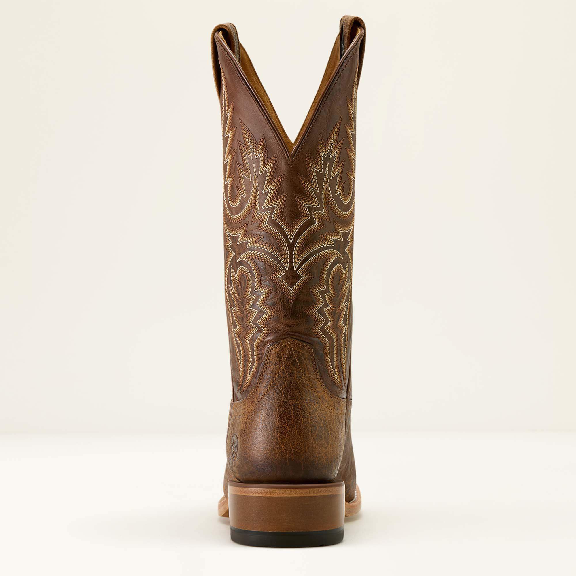 Futurity Platinum Narrow Cutter Toe Cowboy Boot Men - SADDLE BROWN BISON/NUTSHELL TAN