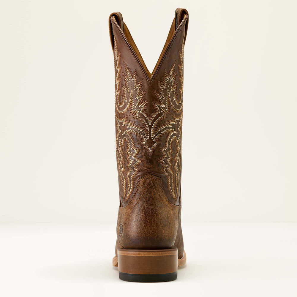 Futurity Platinum Narrow Cutter Toe Cowboy Boot Men - SADDLE BROWN BISON/NUTSHELL TAN