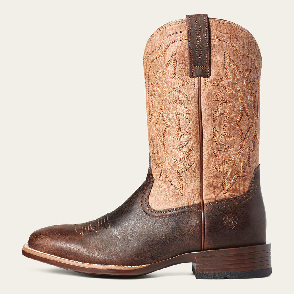 Ryden Ultra Wide Square Toe Cowboy Boot Men - DARK ROAST