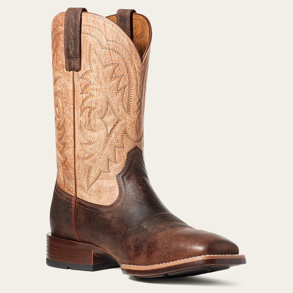 Ryden Ultra Wide Square Toe Cowboy Boot Men - DARK ROAST