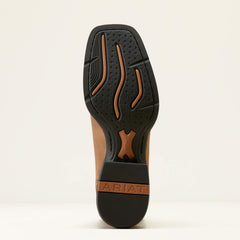 Sport Wide Square Toe Cowboy Boot Men - BARLEY BROWN/MATTE BLACK