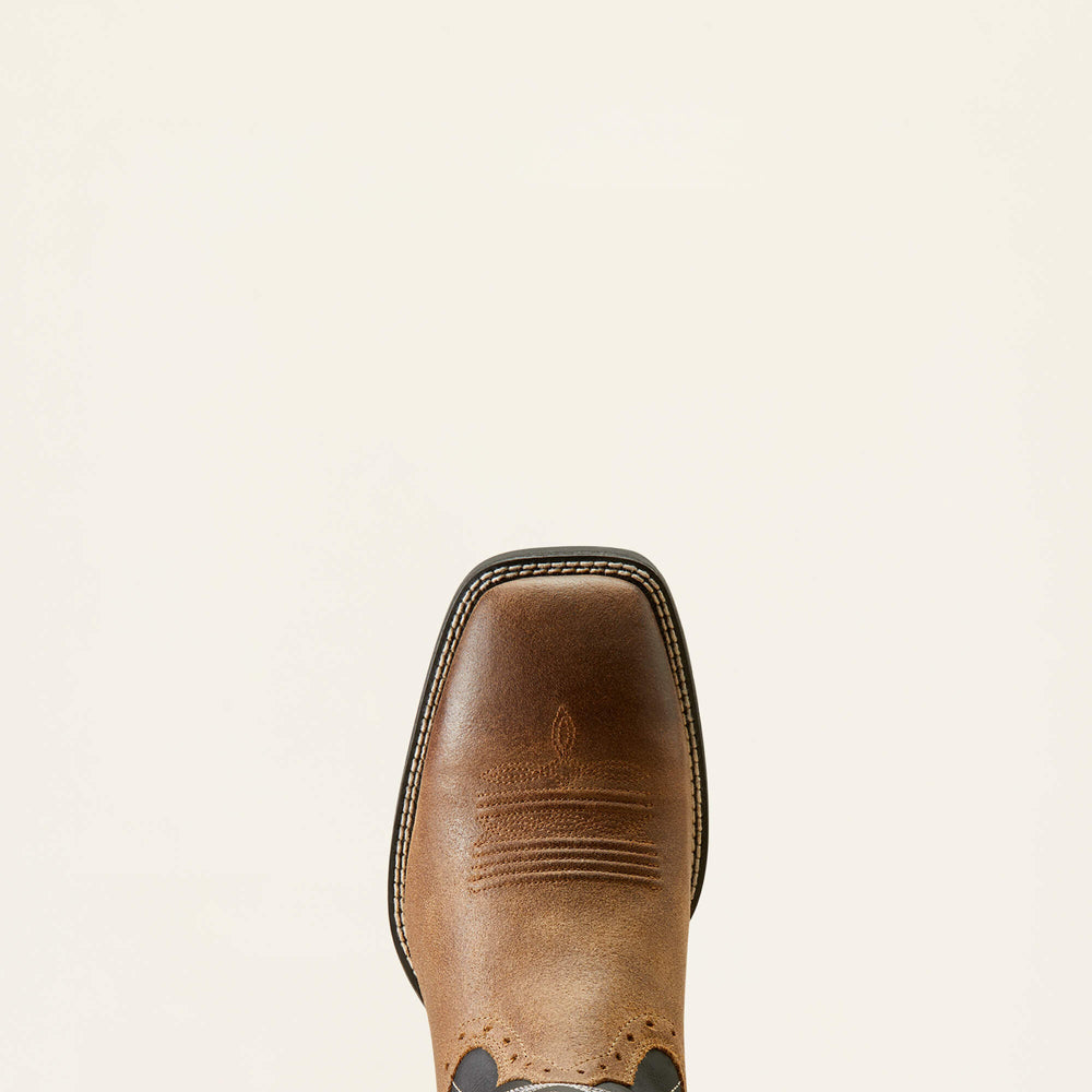 Sport Wide Square Toe Cowboy Boot Men - BARLEY BROWN/MATTE BLACK