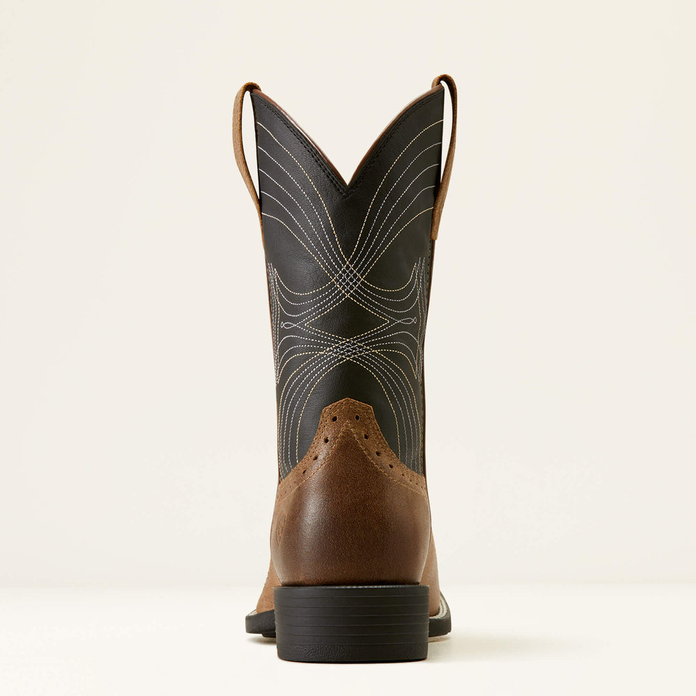Sport Wide Square Toe Cowboy Boot Men - BARLEY BROWN/MATTE BLACK