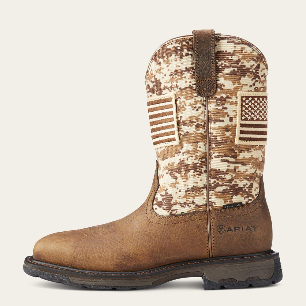 WorkHog Patriot Steel Toe Work Boot Men - EARTH/ SAND CAMO