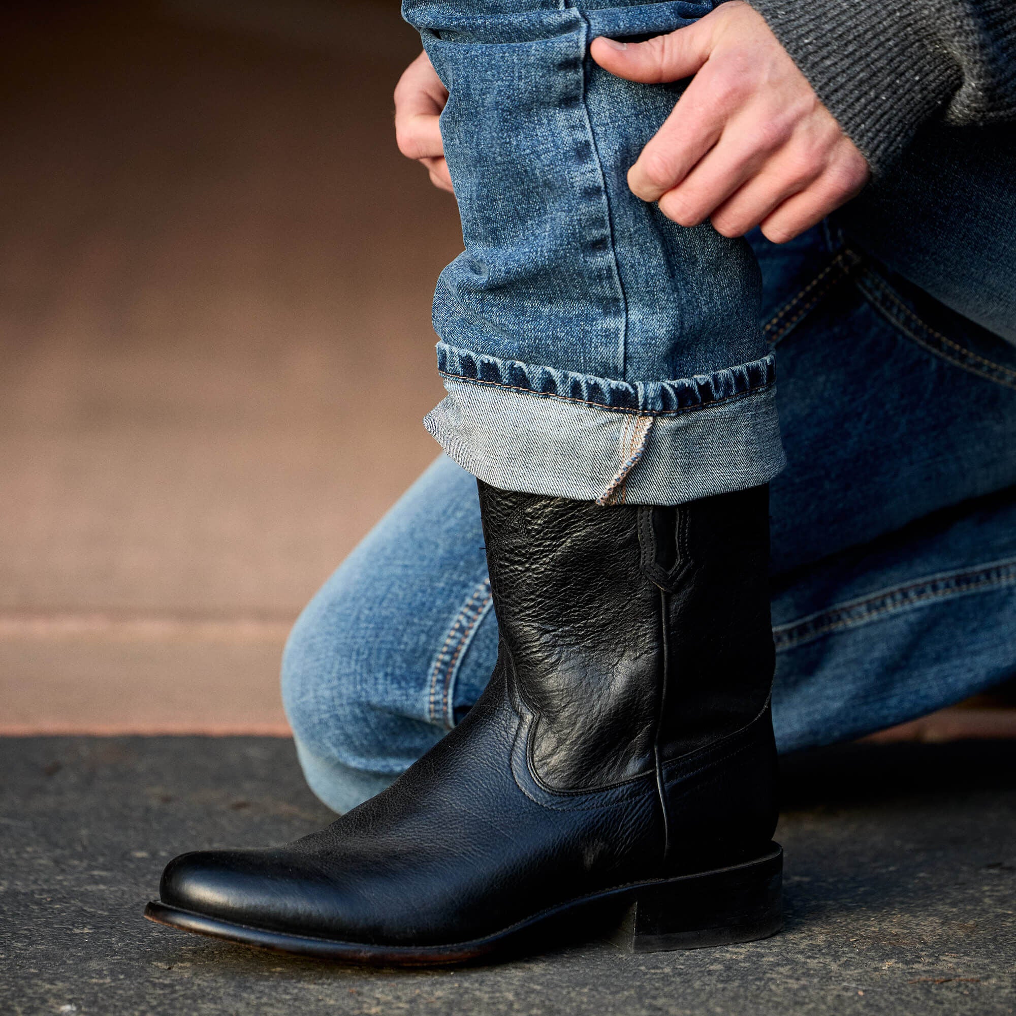 Bench Made Clanton Western Boot Men - COOL BLACK BISON