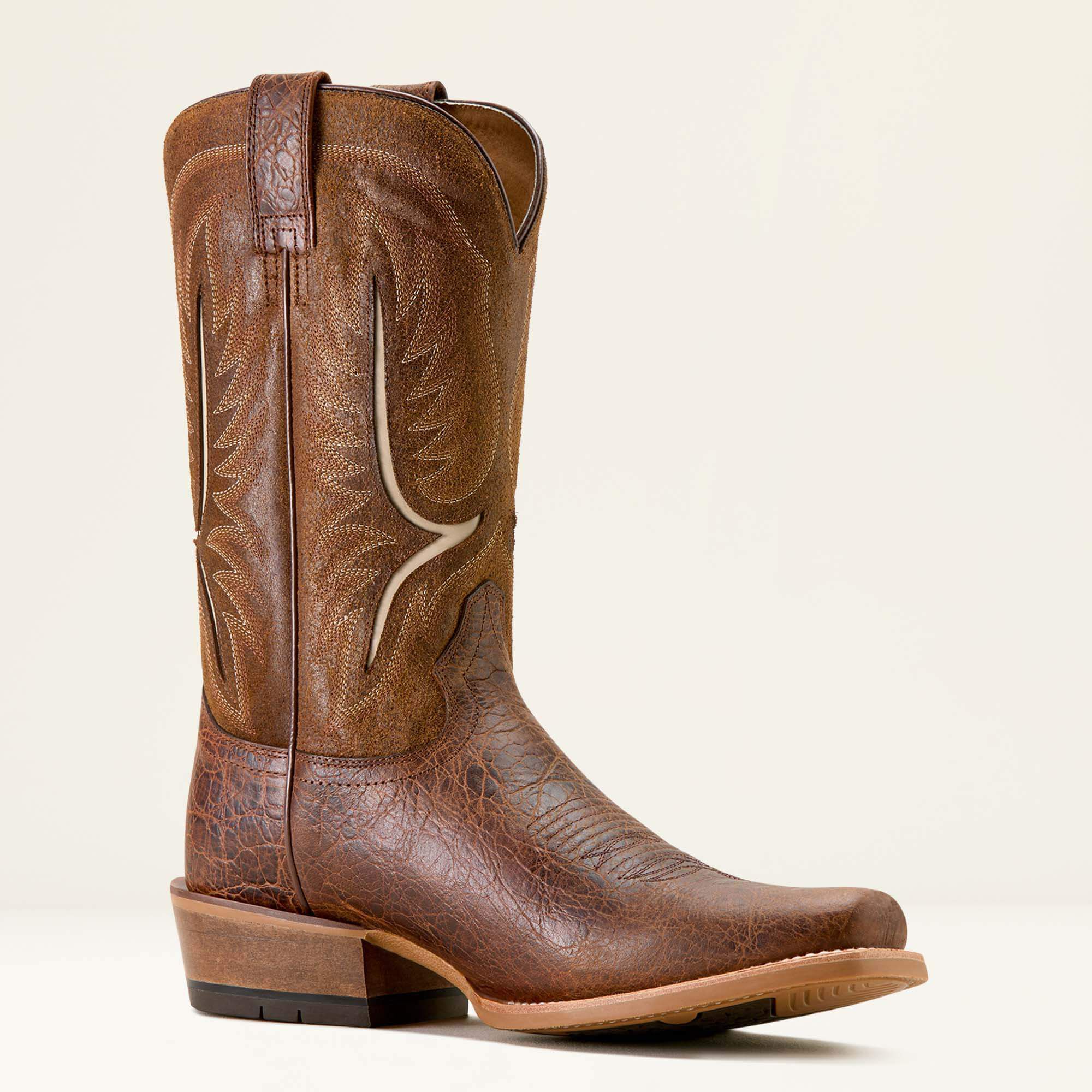 Stadtler Narrow Cutter Toe Cowboy Boot Men - ADOBE CLAY/FOOTHILL BROWN ROUGHOUT