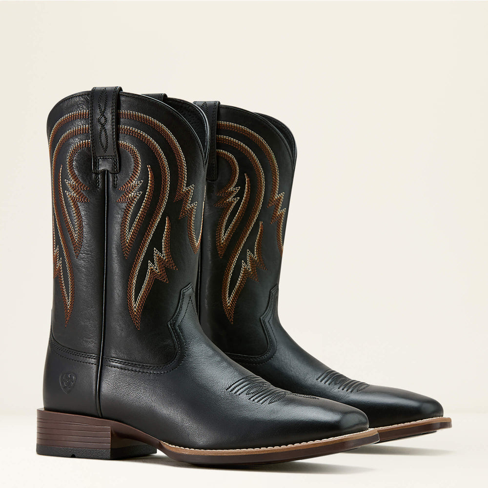 Plano Cowboy Boot Men - SUPPLE BLACK