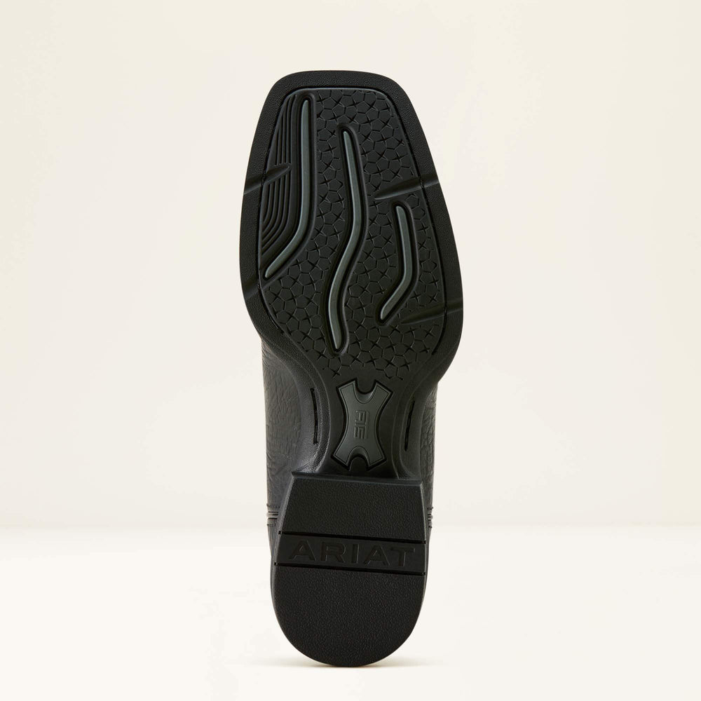 Sport Liberty Antler Wide Square Toe Cowboy Boot Men - BLACK HIPPO PRINT/MIDNIGHT FLAG