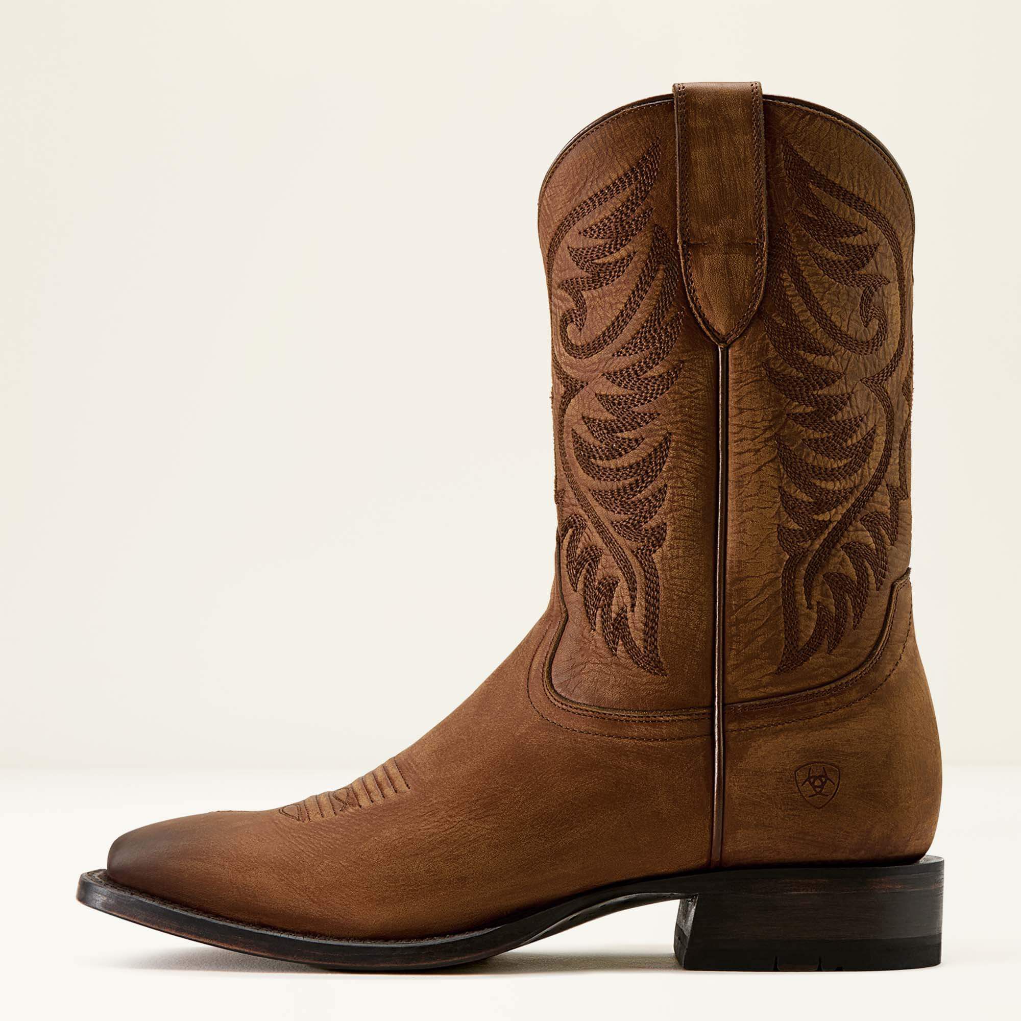 Wiley Wide Square Toe Cowboy Boot Men - RENAISSANCE BROWN