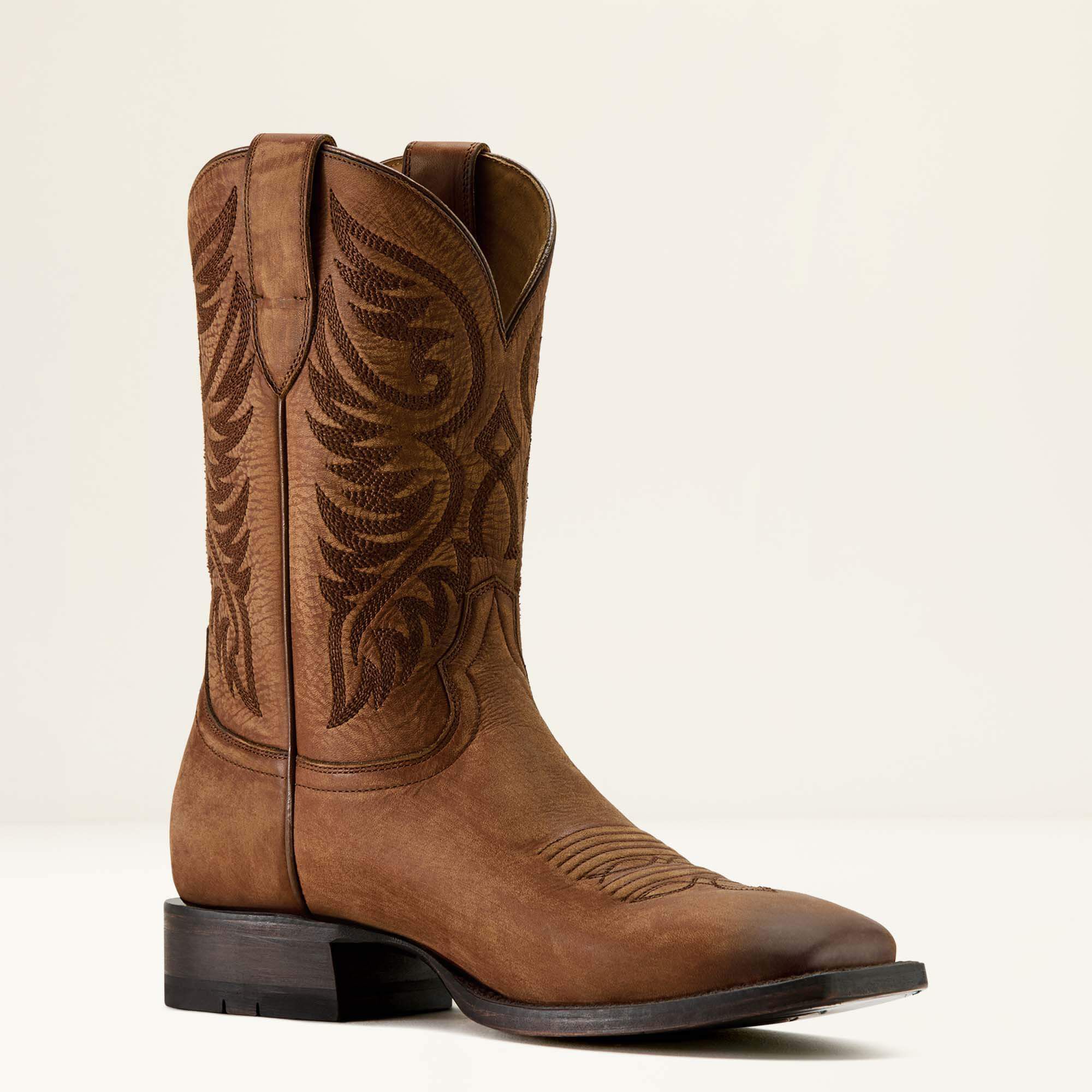 Wiley Wide Square Toe Cowboy Boot Men - RENAISSANCE BROWN