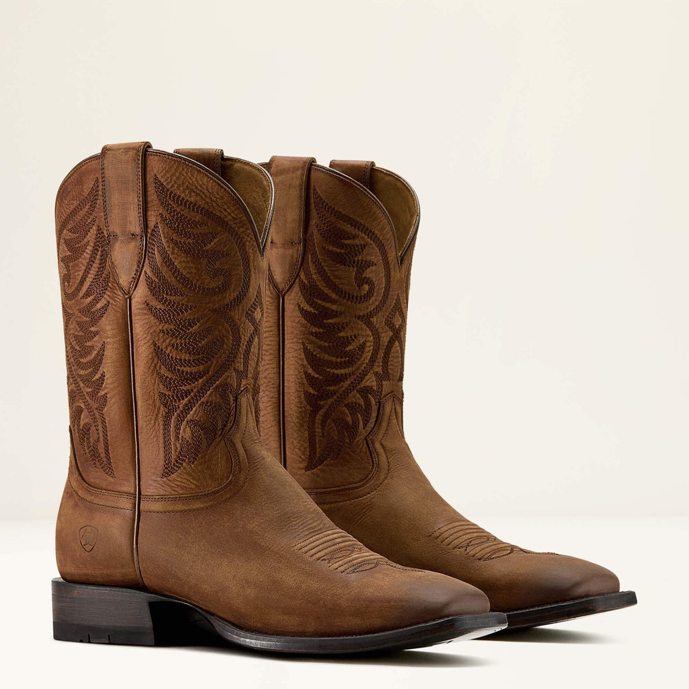 Wiley Wide Square Toe Cowboy Boot Men - RENAISSANCE BROWN