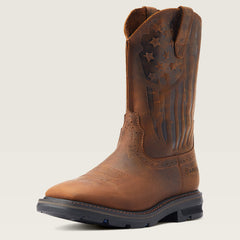 Sierra Shock Shield Patriot Work Boot Men - DISTRESSED BROWN