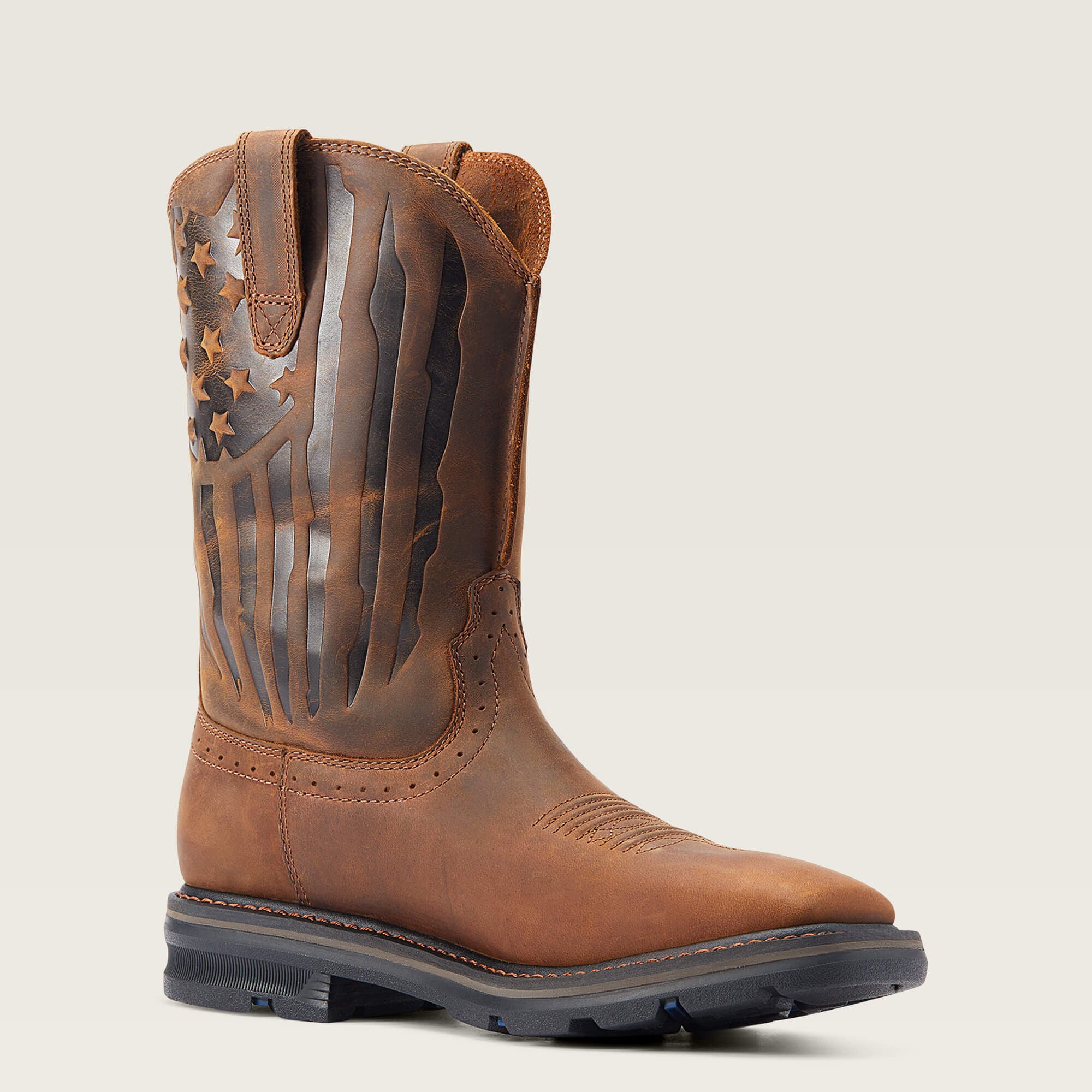 Sierra Shock Shield Patriot Work Boot Men - DISTRESSED BROWN