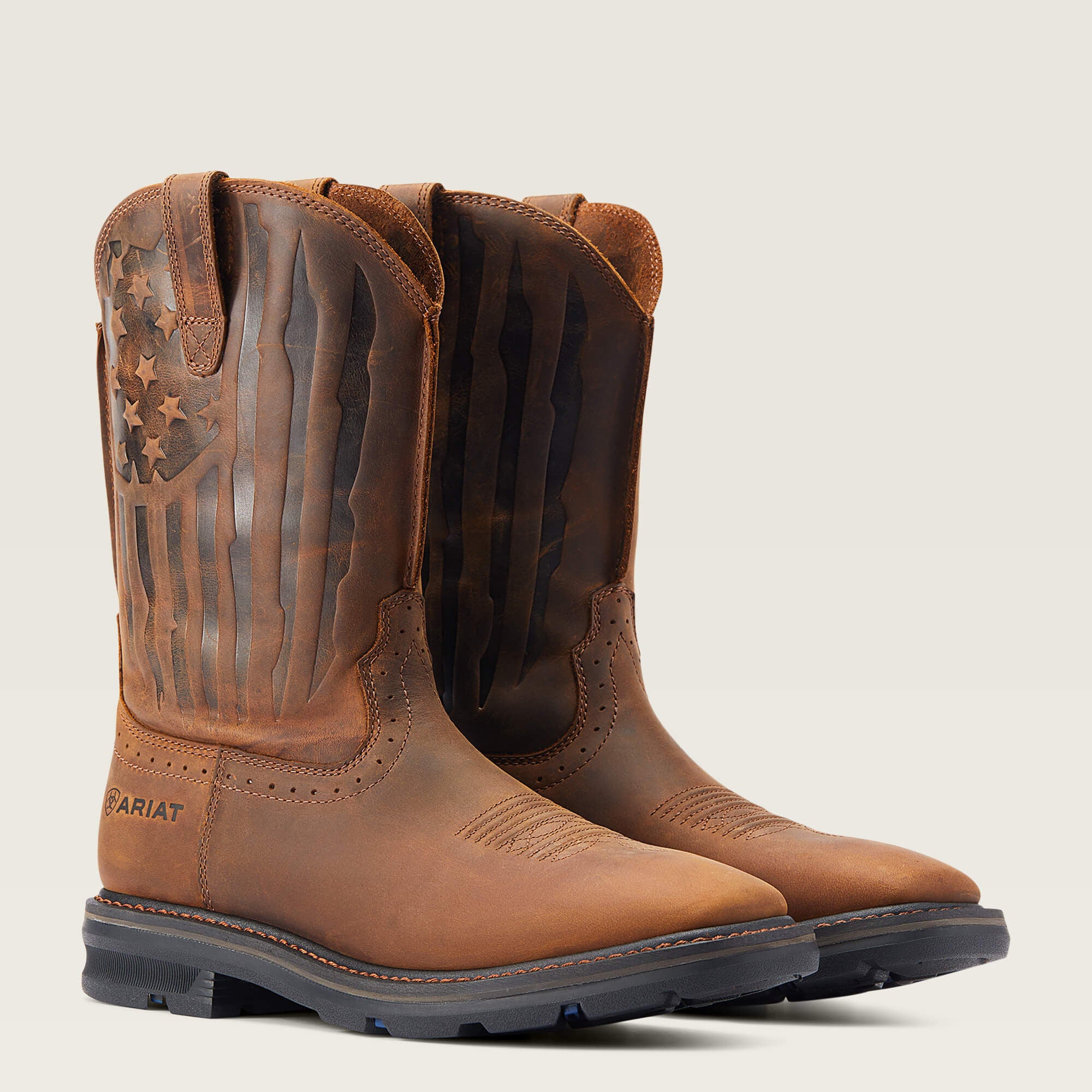 Sierra Shock Shield Patriot Work Boot Men - DISTRESSED BROWN