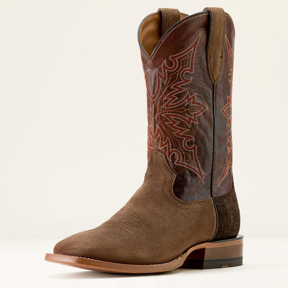 Circuit Gritty Wide Square Toe Cowboy Boot Men - RANCH BROWN SUEDE/HICKORY SMOKE